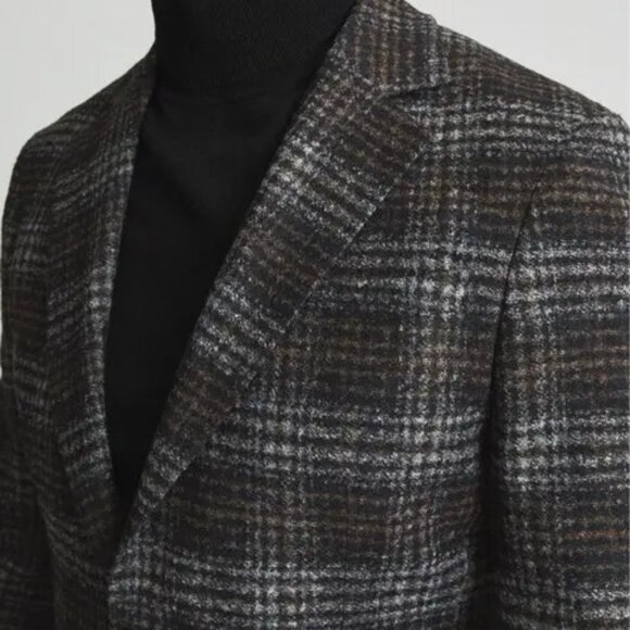 Reiss Charcoal Check Blazer 38 Focus - Picture 4 of 9